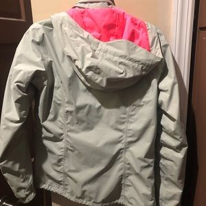 Gray & Pink northface rain jacket size small